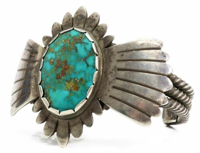 Appraisal: Native American silver content unknown cuff bracelet likely Navajo Dine