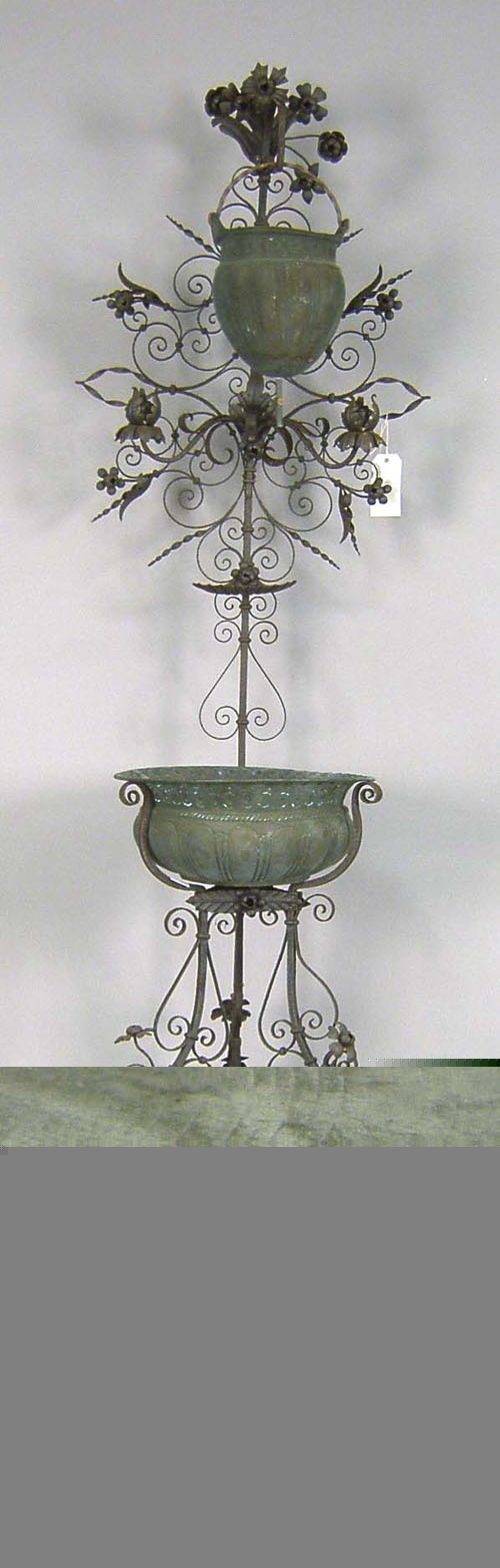 Appraisal: French wrought iron and copper lavabo h