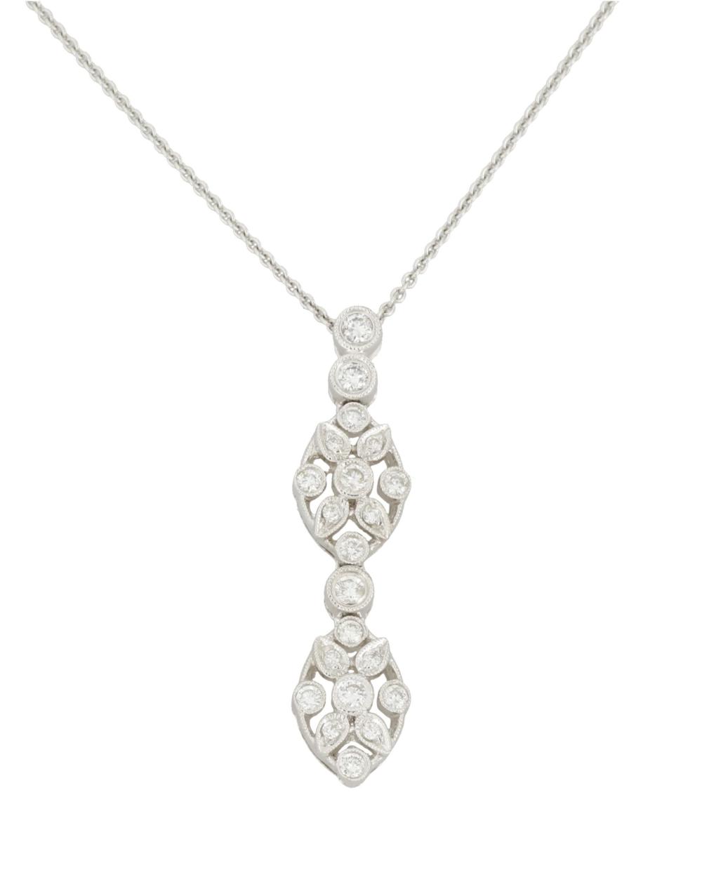 Appraisal: A DIAMOND PENDANT NECKLACEA diamond pendant necklace k white gold