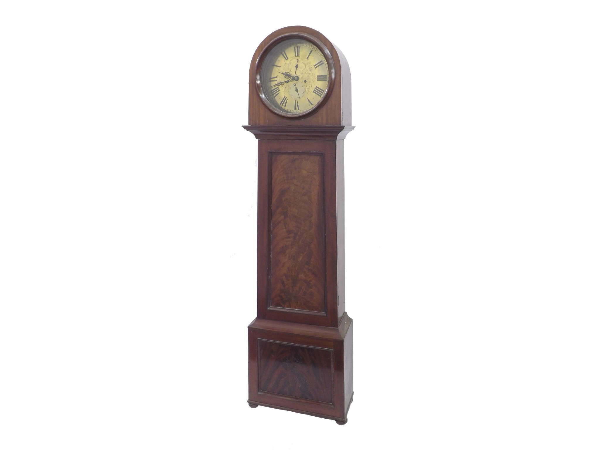 Appraisal: Mahogany eight day longcase clock the circular brass dial with