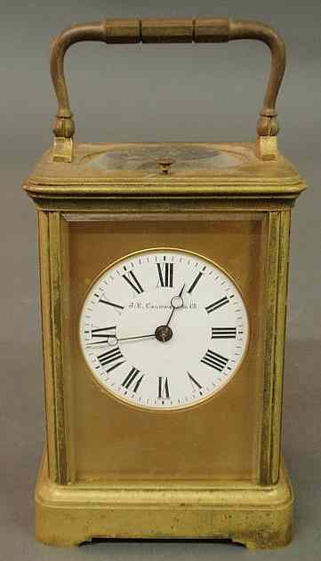 Appraisal: French bronze carriage clock by E D Chartier retailed by