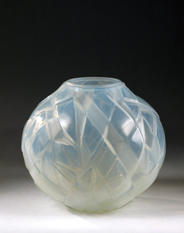 Appraisal: ANDRE HUNEBELLE ART DECO GLASS VASE opalescent having frosted and