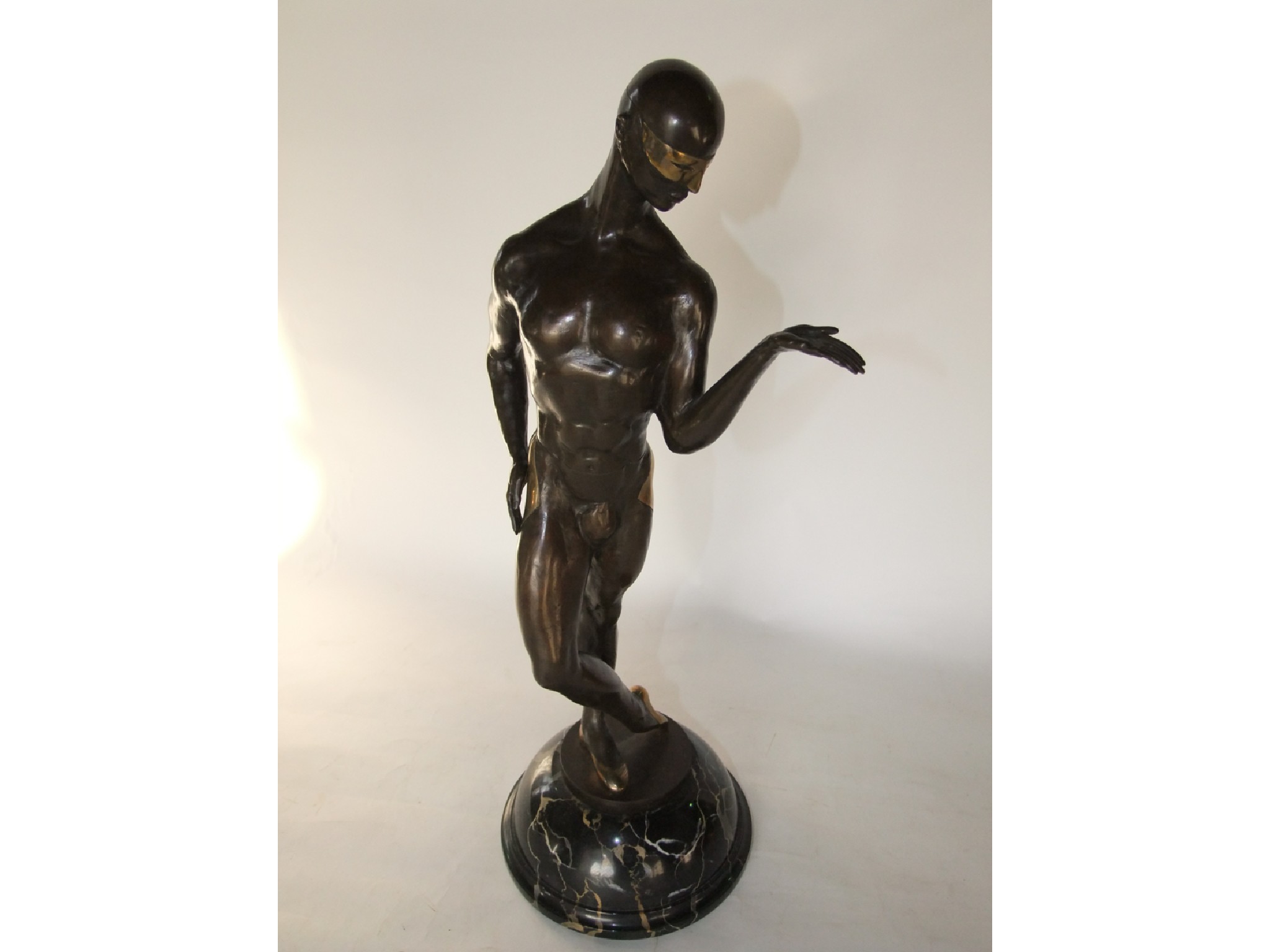 Appraisal: A th century cast bronze study in bronze by Tom