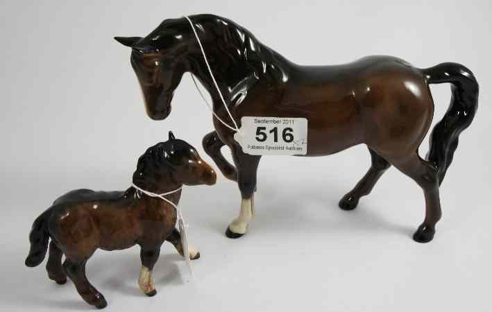 Appraisal: Beswick Stocky Jogging Mare and Shetland Foal