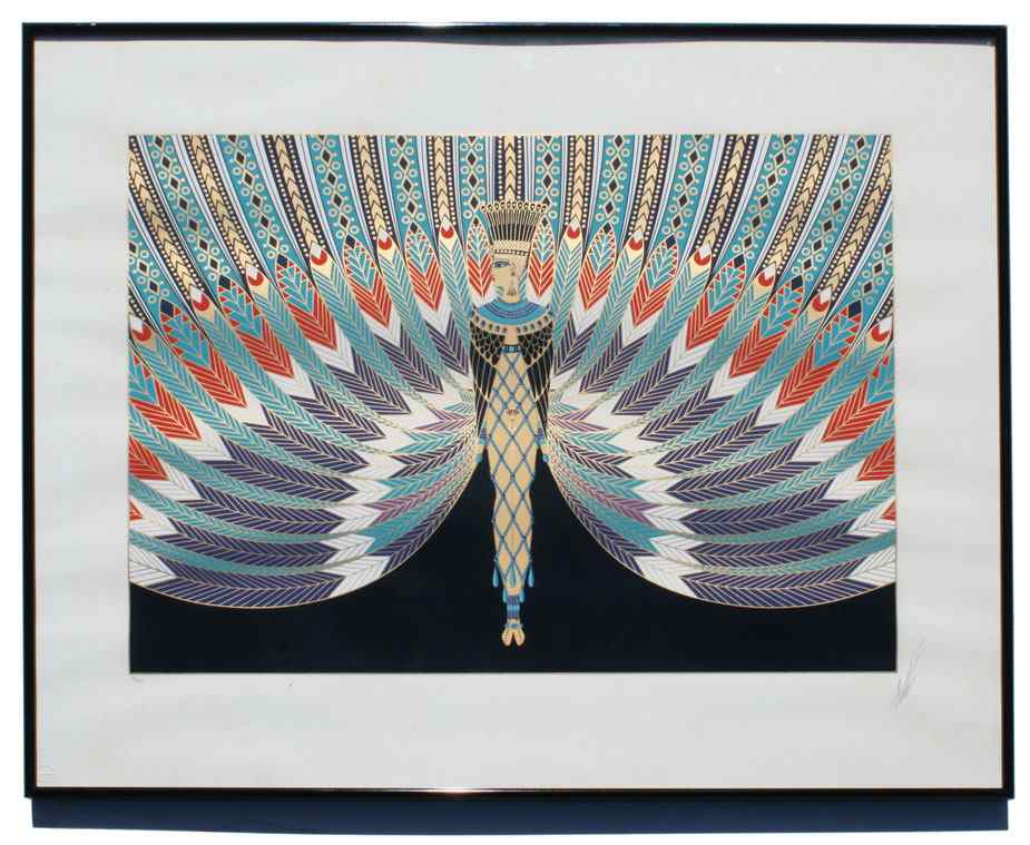 Appraisal: ERTE ''THE NILE'' SERIGRAPH Sight size '' x '' pencil