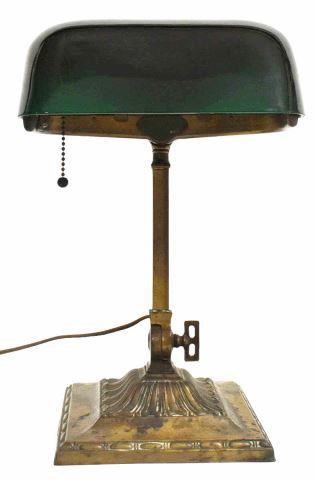 Appraisal: Emeralite student banker's lamp early th c cased green glass