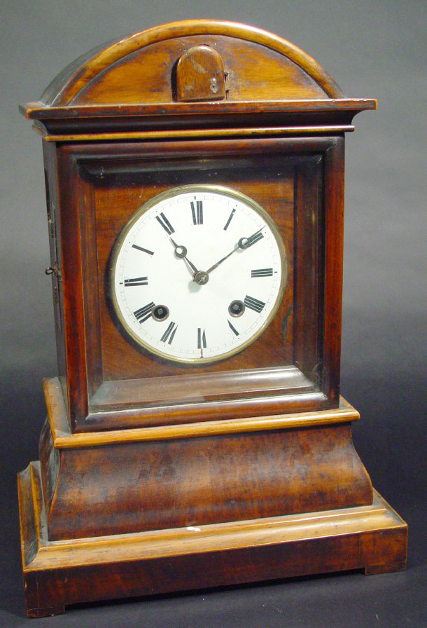 Appraisal: th Century mahogany cased mantel clock the painted enamel before