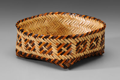 Appraisal: Eva Wolfe Cherokee River Cane Basket North Carolina circa double