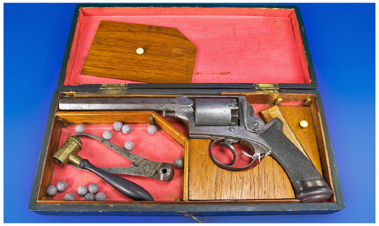 Appraisal: Deane Adams Deane An model -bore five shot percussion revolver