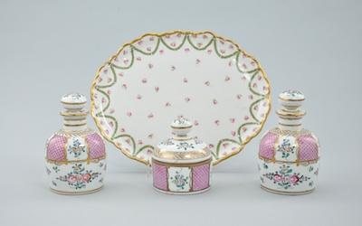 Appraisal: An Old Paris Porcelain Dresser Set and a Porcelain Tray