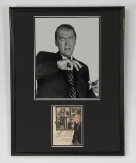 Appraisal: Photograph of actor Jimmy Stewart with autograph Black white photograph