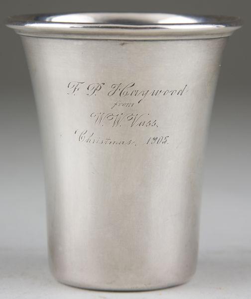 Appraisal: Sterling Silver Presentation Mint Julep with engraved inscription to the