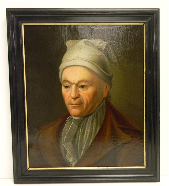 Appraisal: th C Dutch portrait unsigned oil on paper laid down