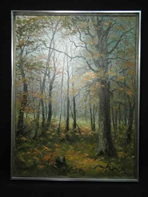 Appraisal: Oil on canvas Autumn landscape painting st century Signed lower