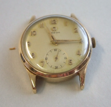 Appraisal: A gentleman's ct gold circular cased Omega wristwatch with a