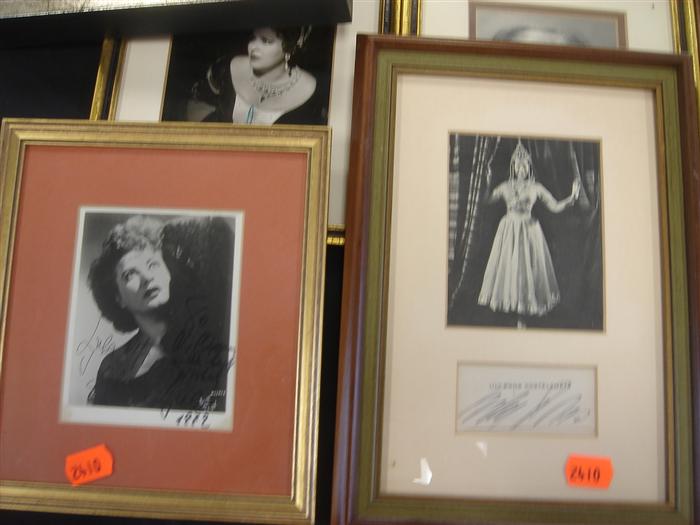 Appraisal: framed signed photos of th c pop opera singers Maria