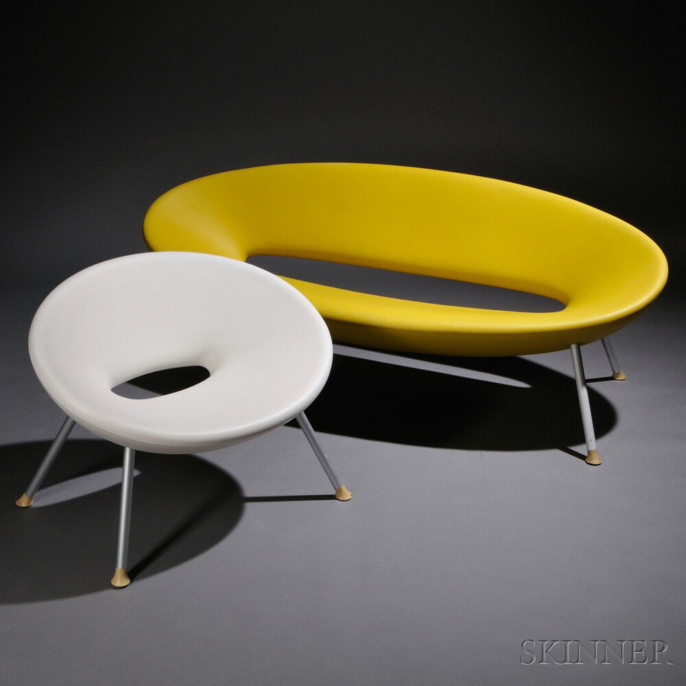 Appraisal: Philippe Starck Ploof Sofa and Chair Polyethylene aluminum and rubber