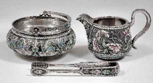 Appraisal: A late th early th Century Russian silvery metal and