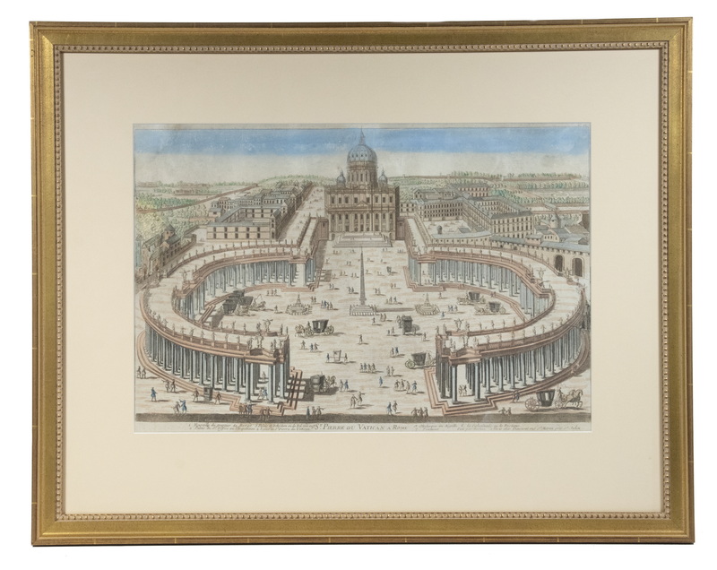 Appraisal: RARE VUE D'OPTIQUE OF THE VATICAN St Pierre du Vatican