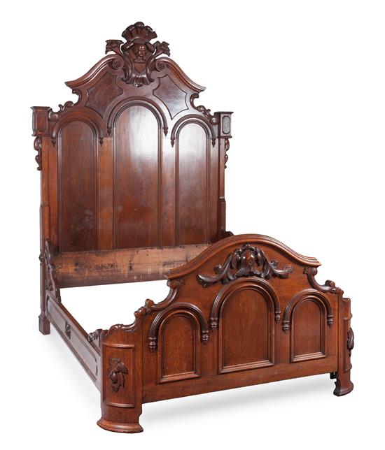 Appraisal: Sale Lot A Victorian Burlwood and Mahogany Bed the peaked