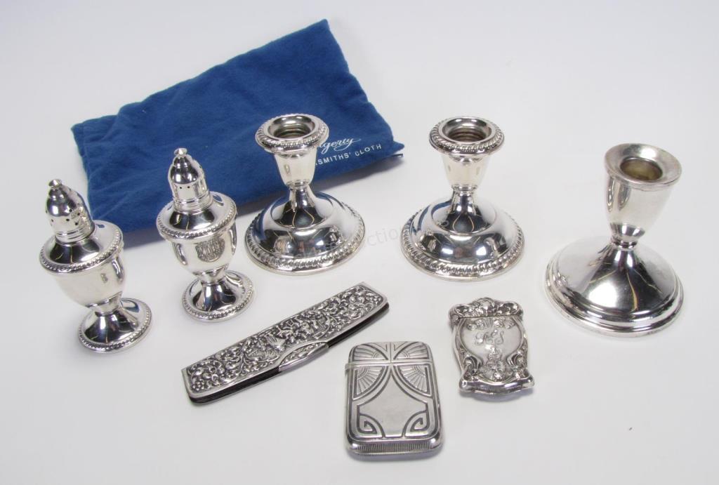 Appraisal: Group of Sterling and Weighted Sterling eight pieces including pair