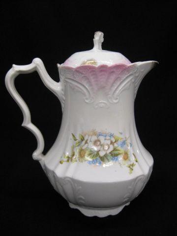 Appraisal: Victorian Porcelain Chocolate Pot floral