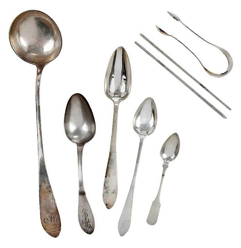 Appraisal: Mostly Continental Flatware th th century including ladles set of