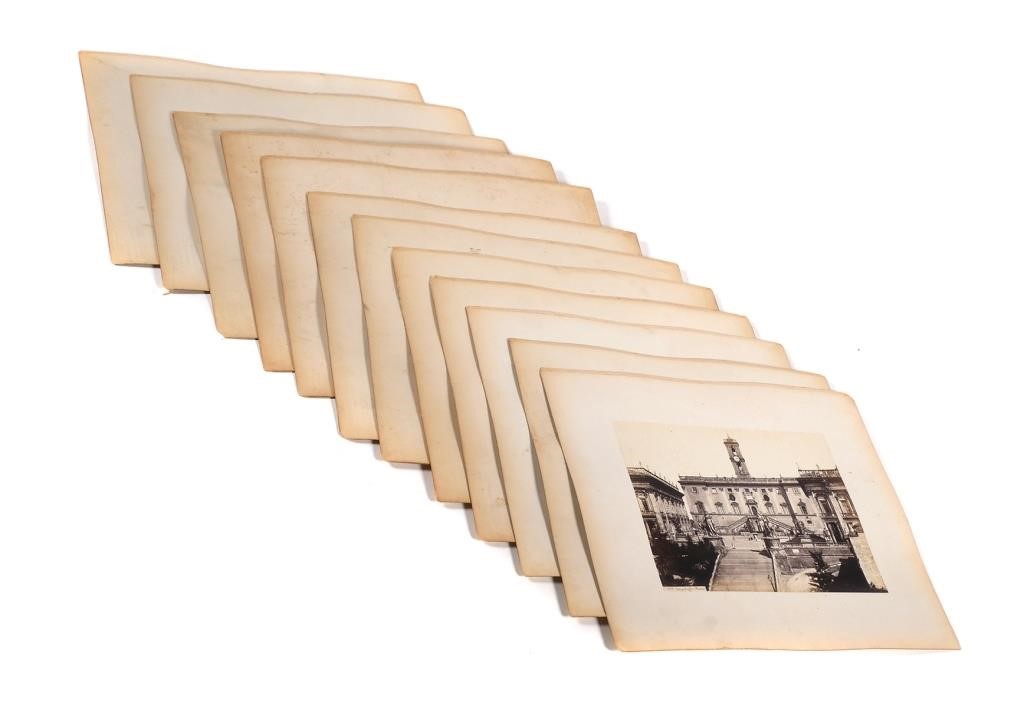 Appraisal: Twelve mounted albumen photographs featuring Italian sculptures late th century