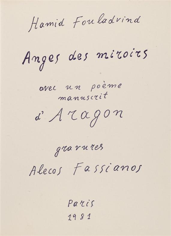 Appraisal: FASSIANOS Alcos - FOULADVIND Hamid - ARAGON Anges des miroirs