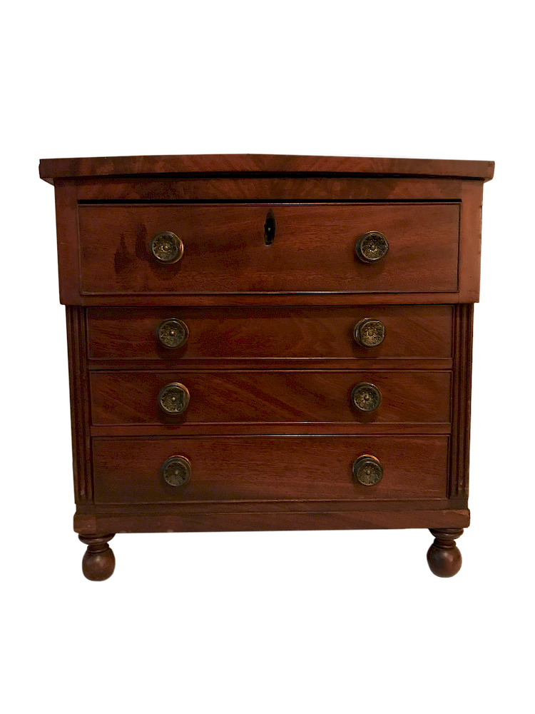 Appraisal: Miniature Sheraton Chest Drawers Miniature Sheraton Chest of Drawers Miniature