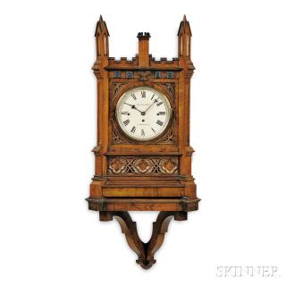 Appraisal: Smith Sons Rosewood Chiming Gothic Clock and Bracket Smith Sons