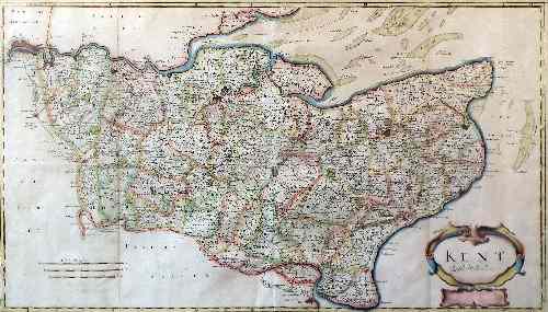 Appraisal: Robert Morden died - Coloured engraving - ''Map of Kent''