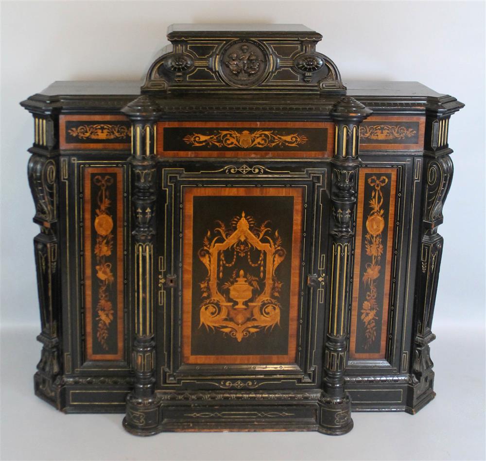 Appraisal: AMERICAN RENAISSANCE REVIVAL EBONIZED PARLOR CABINET POSSIBLY POTTIER AND STYMUS