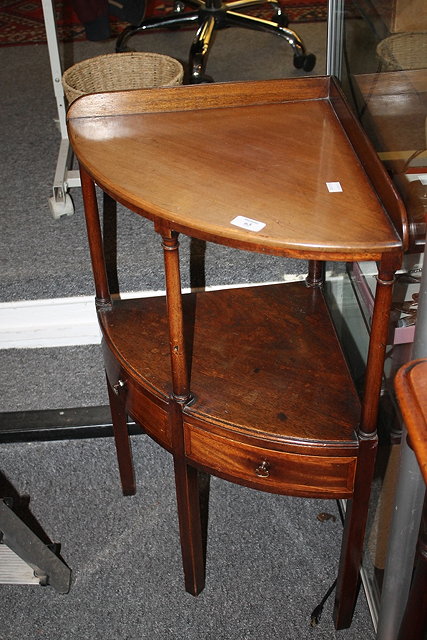 Appraisal: A TH CENTURY MAHOGANY CONVERTED CORNER WASH STAND