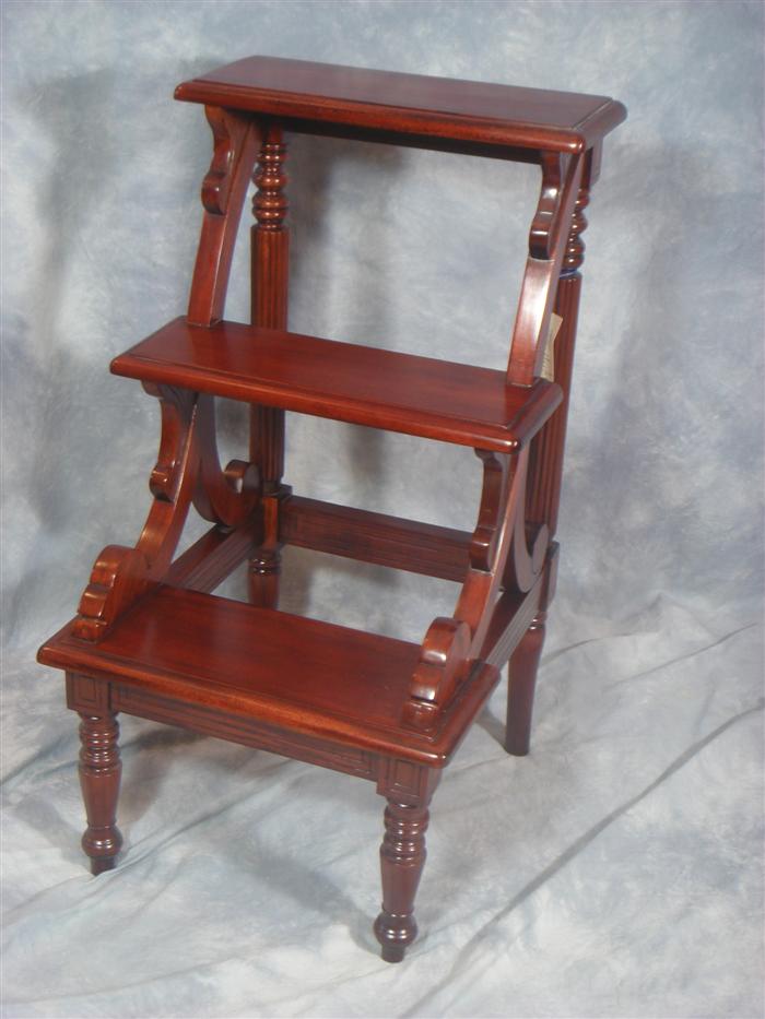 Appraisal: Mahogany Sheraton style lib Step wide h Estimate -