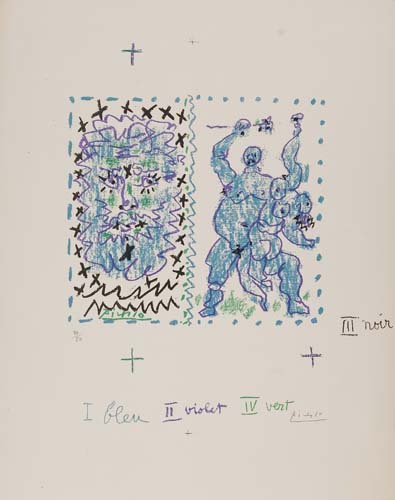 Appraisal: PABLO PICASSO Dessins d'un demi-si cle Color lithograph x mm