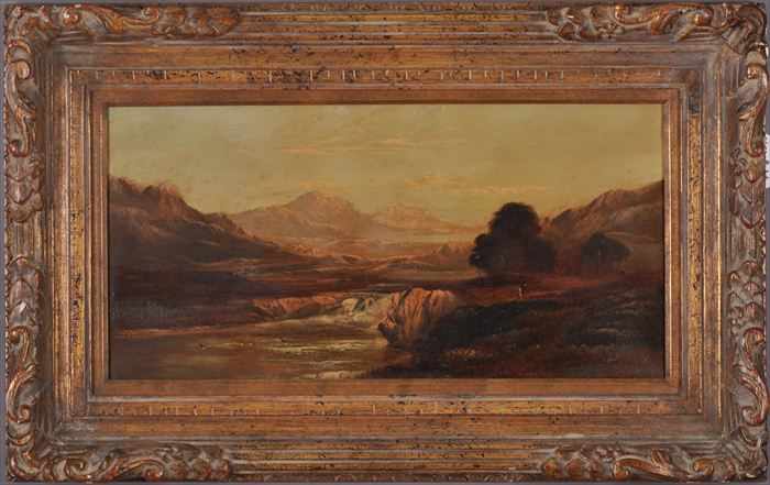 Appraisal: CHARLES LESLIE IN THE HIGHLANDS Oil on canvas x in