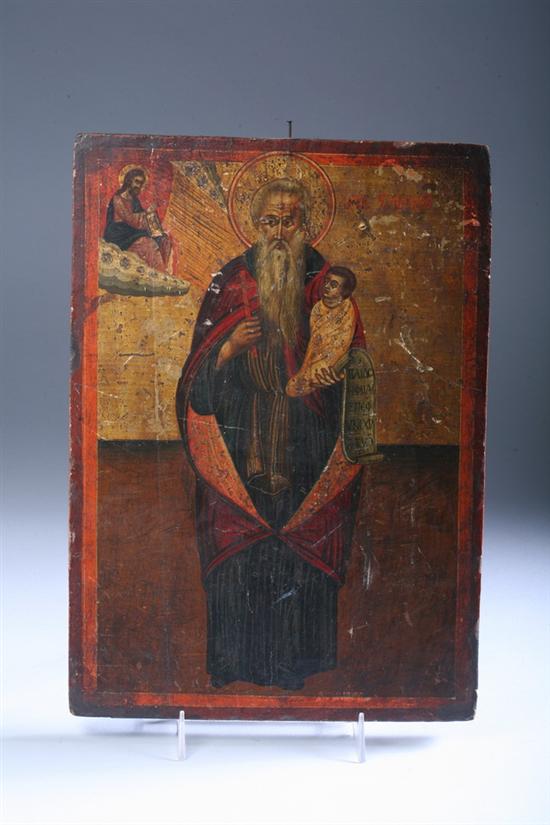 Appraisal: RUSSIAN ICON OF SAINT JOHN THE BAPTIST th century Gesso