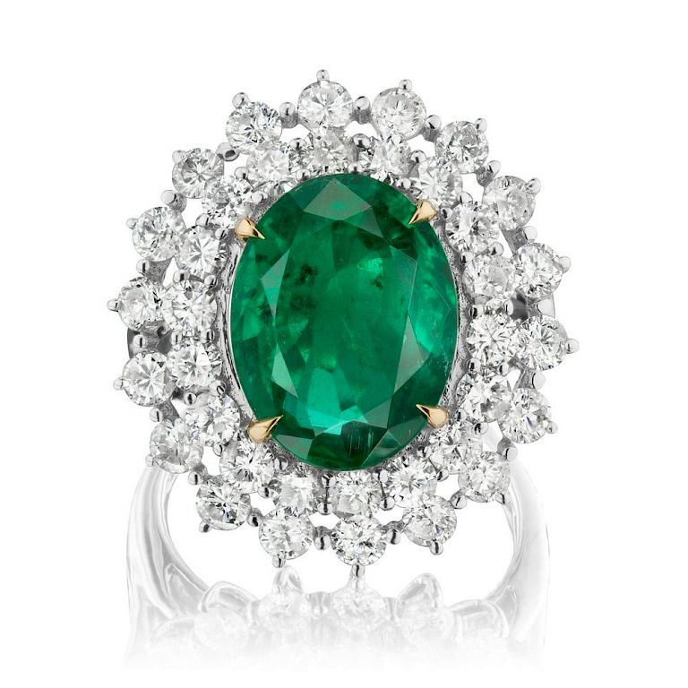 Appraisal: k Gold ct Emerald and ct Diamond Ring EMERALD AND