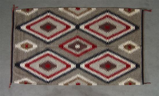 Appraisal: Navajo Ganado Rug Mid th Century Typical gray black red