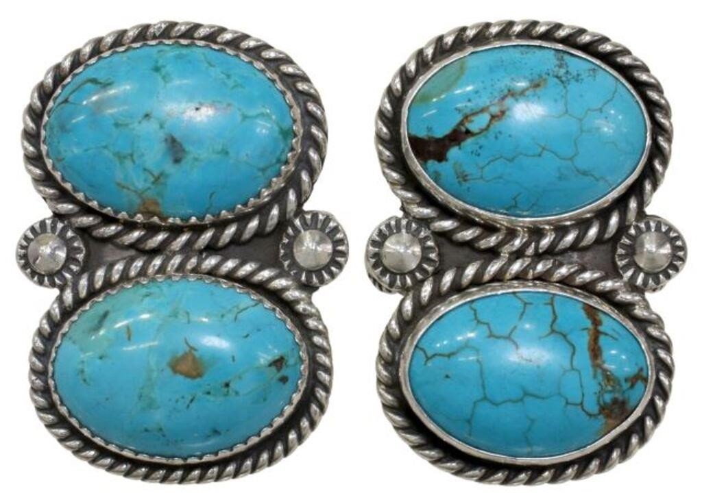 Appraisal: lot of Gents Native American sterling silver and turquoise rings