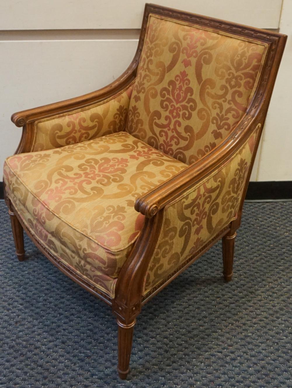 Appraisal: Ethan Allen Louis XVI Style Mahogany and Upholstered Bergere Height