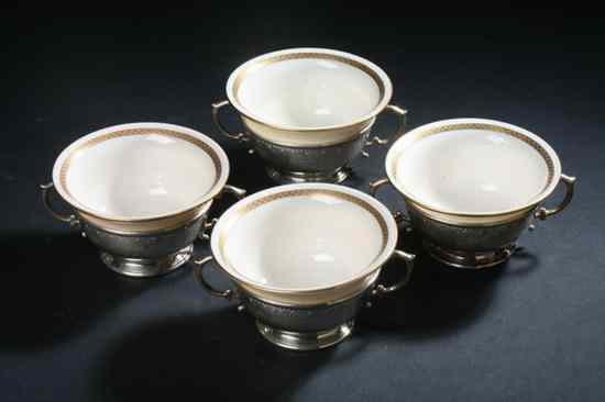 Appraisal: SET TWELVE DOMINICK HAFF STERLING SILVER BOUILLON CUPS Decorated with