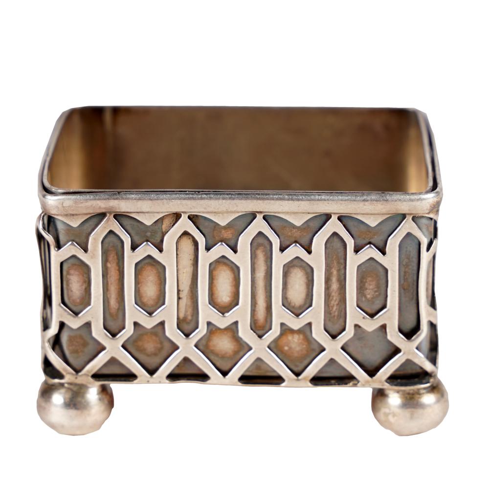 Appraisal: STERLING GOTHIC REVIVAL-STYLE SALT CELLARmarked Sterling and R and with