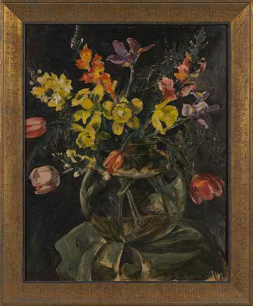 Appraisal: Still Life Attributed to Ann Stewart Oil on Board Ann