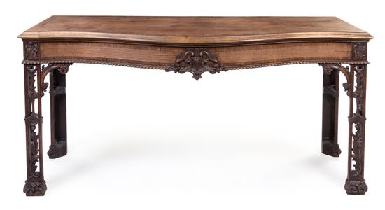 Appraisal: Sale Lot A Chippendale Style Mahogany Console Table th century