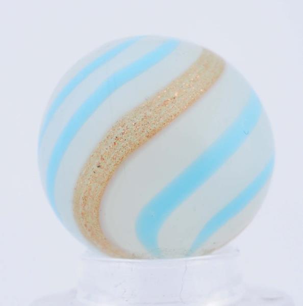 Appraisal: Semi-Opaque White Banded Lutz Marble White base with baby blue