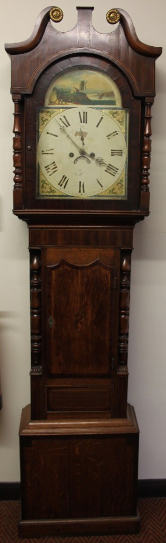 Appraisal: A Victorian oak and mahogany long cased clock signed Dawson