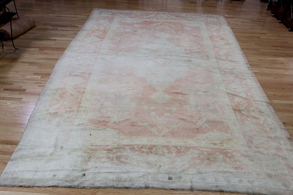 Appraisal: Antique And Finely Hand Woven Oushak Carpet From an Upper