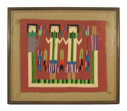 Appraisal: Navajo Yei rug in frame in x in